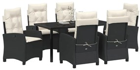 Conjunto de Jantar de Jardim com 7 Peças e Almofadas - Rattan Sintétic
