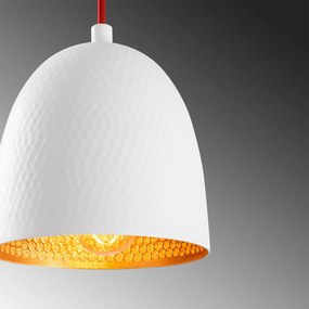 Candeeiro Chandelier Tattoo – Branco/Vermelho – 16 x 16 cm