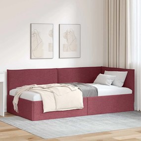vidaXL Estrutura de Cama de Canto Vinho Vermelho 100 x 200 cm Veludo