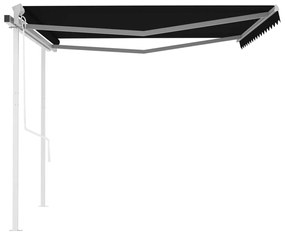 Toldo retrátil automático com postes 4x3,5 m antracite