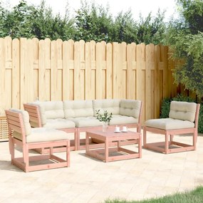 vidaXL 5 pcs conj. sofás jardim c/ almofadões madeira douglas maciça