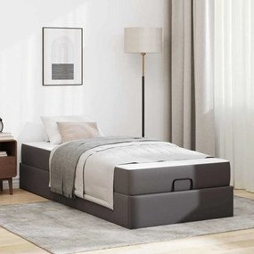 vidaXL Estrutura de cama com colchão Outros Cinzeto 90 x 200 cm