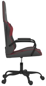 Cadeira gaming massagens couro artificial preto/vermelho tinto