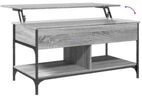 Mesa de centro 100x50x50cm deriv. madeira/metal cinzento sonoma