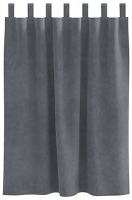 Cortinas Blackout vidaXL com Laços de Pendurar 2 pcs Veludo Cinza Clar