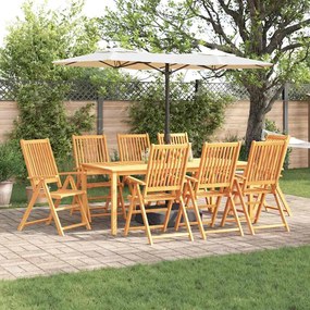 vidaXL Conjunto de Jantar para Jardim 9 pcs Castanho