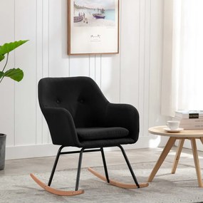 Cadeira de baloiço tecido preto