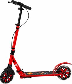 Trotinete Dobrável para Adolescentes e Adultos Rodas Luminosas Guiador Ajustável Travão Duplo Amortecimento Vermelho