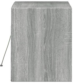Móvel de parede p/ TV c/ luzes LED 80x31x35 cm cinzento sonoma