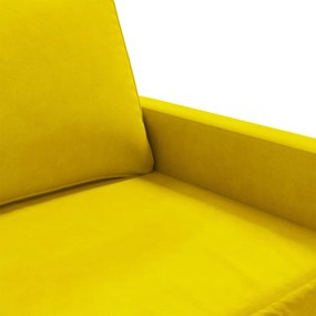 Sofá de 2 lugares veludo 140 cm amarelo