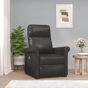 vidaXL Poltrona elevatória couro artificial preto
