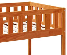 Cama de criança sem colchão 90x200 cm pinho maciço castanho-mel