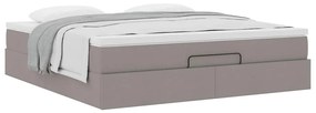 moldura de cama otomana vidaXL com tecido Taupe 180x200cm