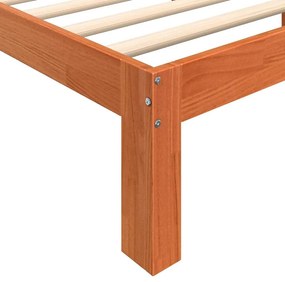 Estrutura de Cama Castanho Ceroso 200x200 cm Madeira Maciça de Pinho