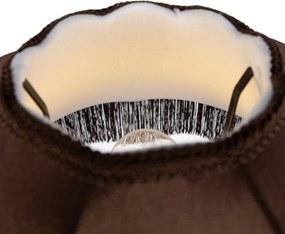 Candeeiro de pé preto com abajur castanho e interior branco 45cm - Classico