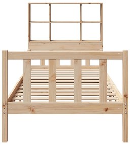Cama com estante sem colchão 100x200 cm pinho maciço