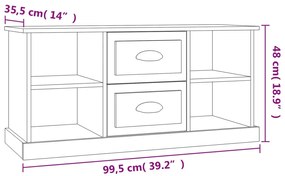 Móvel de TV 99,5x35,5x48 cm derivados de madeira cinza sonoma