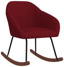 Cadeira de baloiço tecido vermelho tinto