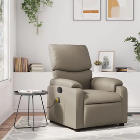 vidaXL Poltrona de massagens reclinável couro artificial cappuccino