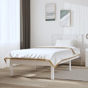 Estrutura de cama 90x200 cm pinho maciço branco