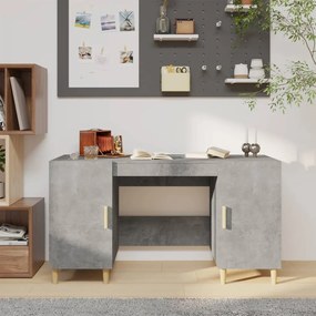 vidaXL Secretária 140x50x75 cm derivados de madeira cinza cimento