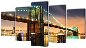 Políptico com impressão ponte de Brooklyn 100 x 50 cm