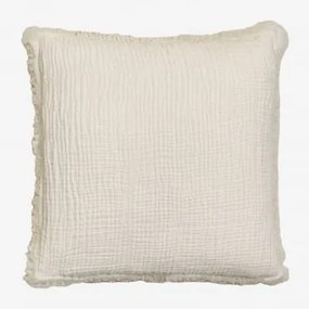 Almofada Quadrada 45x45 Cm Gaze De Algodão Jobert Beige Creme - Sklum