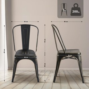 Cadeira Benedikt em metal 89 x 44 x 48 cm Preto + Dourado