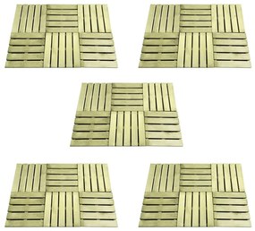 276433 vidaXL Ladrilhos de pavimento 30 pcs 50x50 cm madeira verde