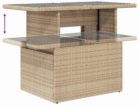 Conjunto de Sofá de Jardim de 6 Peças com Almofadas Bege Rattan Sintét