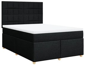 Cama com molas/colchão 140x200 cm tecido preto