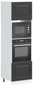 Armários forno 2 pcs Lucca derivados de madeira preto