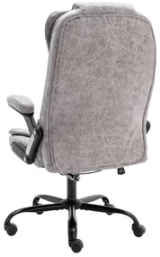 Cadeira de massagens p/ escritório couro artificial cinza-claro