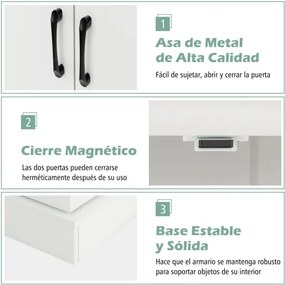 Armario Despensa com 2 portas e 16 moderno para sala de jantar 60 x 40 x 120 cm Branco
