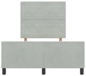Cama vidaXL Cinza Claro 120x190 cm Veludo