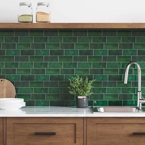 vidaXL Azulejo Subterrâneo 10 pcs Verde Escuro 29.4 x 21.4 cm