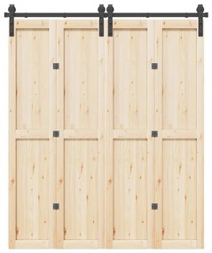 Kit de ferragens para porta deslizante 183 cm aço preto