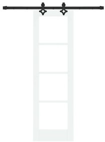 Porta Deslizante vidaXL com Conjunto de Ferragens Branca 61x198.5 cm d