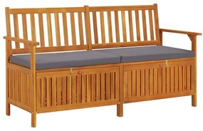 Banco de arrumação c/ almofadão 148 cm madeira de acácia maciça