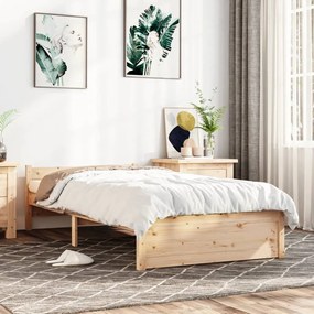 vidaXL Estrutura de cama solteiro 90x190 cm madeira maciça