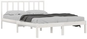 Estrutura de cama 160x200 cm madeira de pinho maciça branco