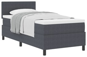 Cama Box Spring com Colchão Cinza Escuro 80x200 cm Tecido de Corduroy