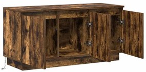 Armário de TV Carvalho Fumado 100x38x49 cm Madeira Engenheirada