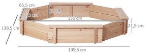 Caixa de Areia de Madeira para Crianças Caixa de Areia Infantil com Cobertura de Poliéster 140x140x21,5 cm Madeira e Azul