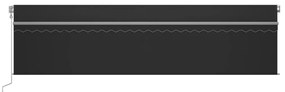 Toldo automático c/ estore/LED/sensor de vento 6x3 m antracite
