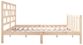 Estrutura de cama casal 135x190 cm pinho maciço