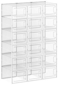 Caixas de sapatos transparentes, empilháveis e dobráveis | SONGMICS | 35 x 25,2 x 19 cm | branco | LSP18MWT.