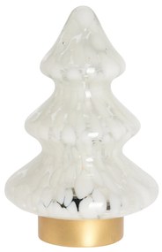 Lâmpada Mesa Com Luz Led Árvore Natal Vidro 20CM