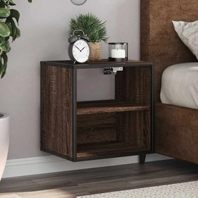 vidaXL Mesa de cabeceira de parede 40x31x39,5 cm carvalho castanho
