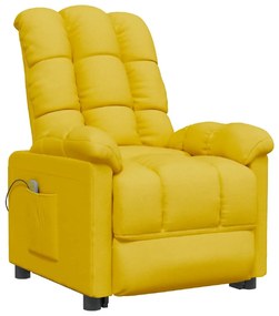 Poltrona de massagens reclinável tecido amarelo